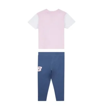 New Balance Tuta Logo Kids Bianco Rosa Blu | New Balance | 