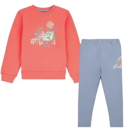 New Balance Tuta Logo Flora Inf Rosso Blu Chiaro LAKG0152 DUS