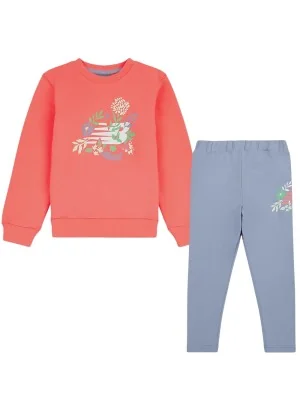 New Balance Tuta Logo Flora Inf Rosso Blu Chiaro LAKG0152 DUS
