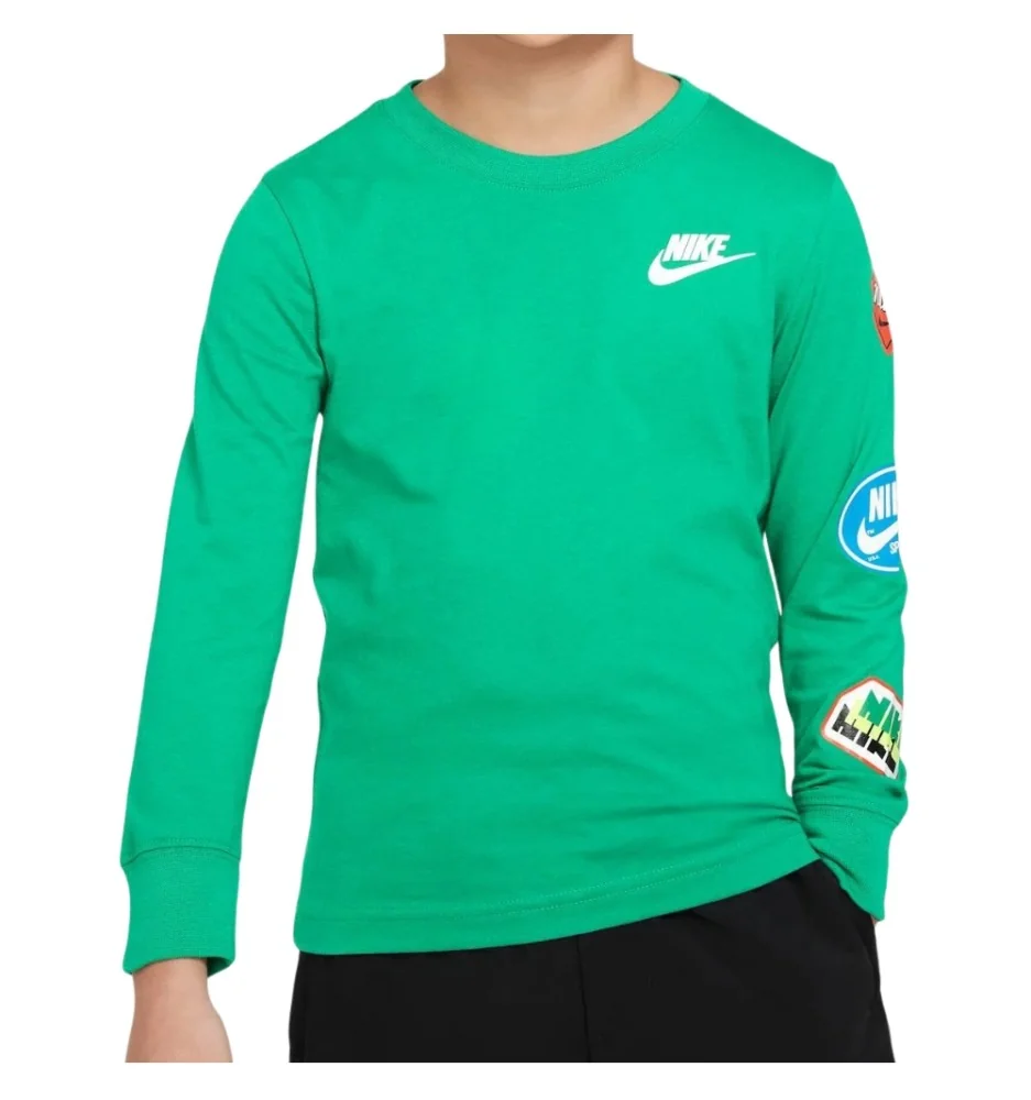 Nike Maglia Retro Stickers Bambini Verde 86L833-E5D
