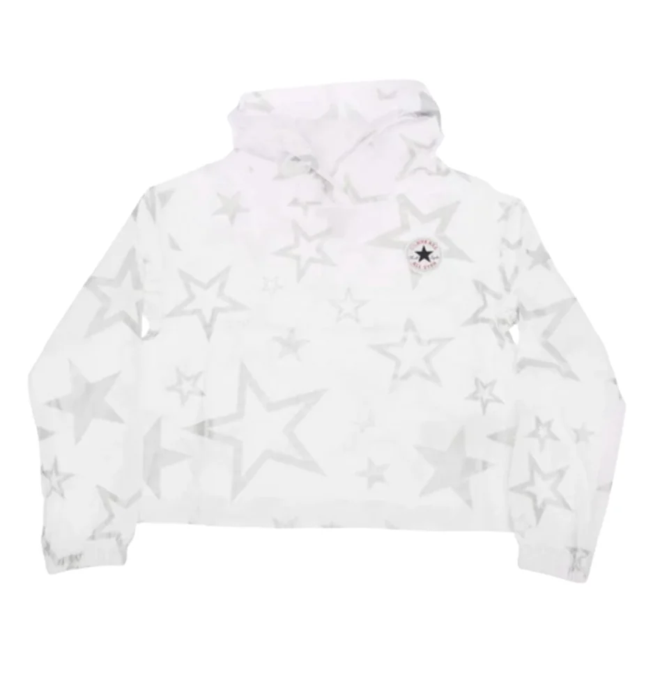 Converse Felpa Printed Boxy Star Stella Bambini Bianco 4CC282-001