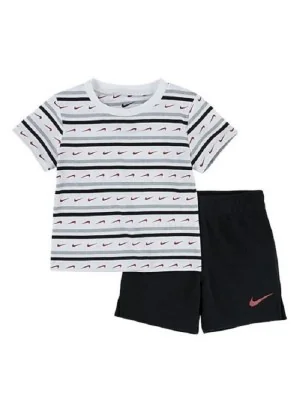 Nike Tuta Swoosh Stripes Bianco Nero 86J285-023