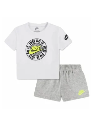 Nike Tuta French Terry Logo Bianco Grigio 86N903-C87