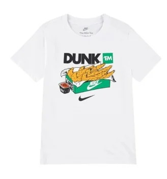 Nike T-shirt Dunk Them Tenders Food Bianco 86N064-001