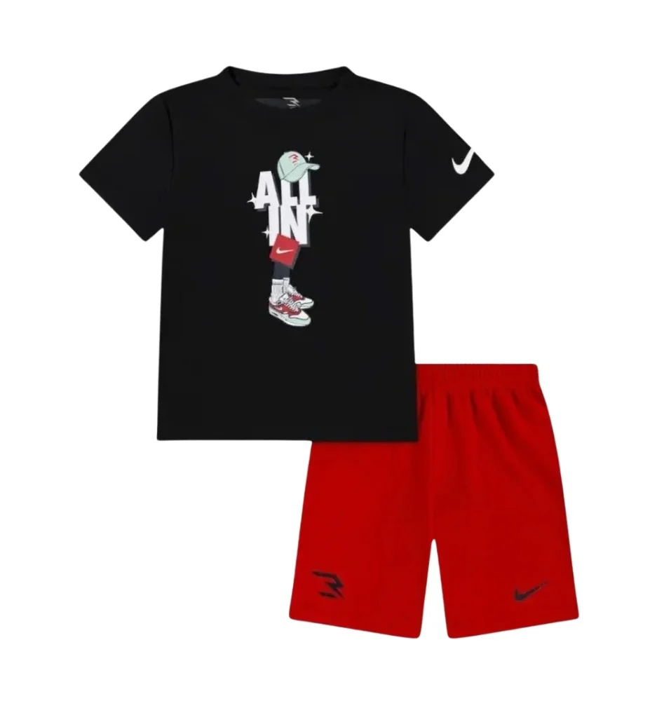 Nike Tuta Graff Lock Up Bambini Ragazzi Nero Rosso 9Q1105-023