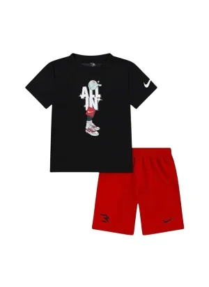 Nike Tuta Graff Lock Up Bambini Ragazzi Nero Rosso 9Q1105-023