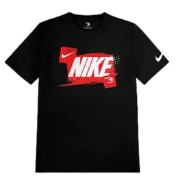 Nike T-shirt Pixels Logo Nero Rosso 9Q1436-023