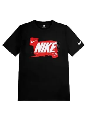 Nike T-shirt Pixels Logo Nero Rosso 9Q1436-023