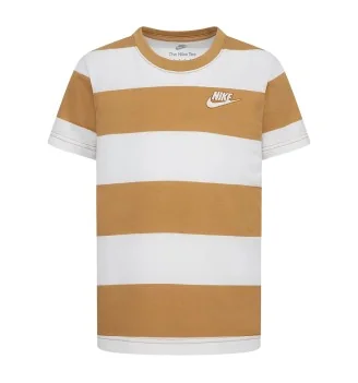 Nike T-shirt Club Seasonal Bianco E Senape 86M368-XAV
