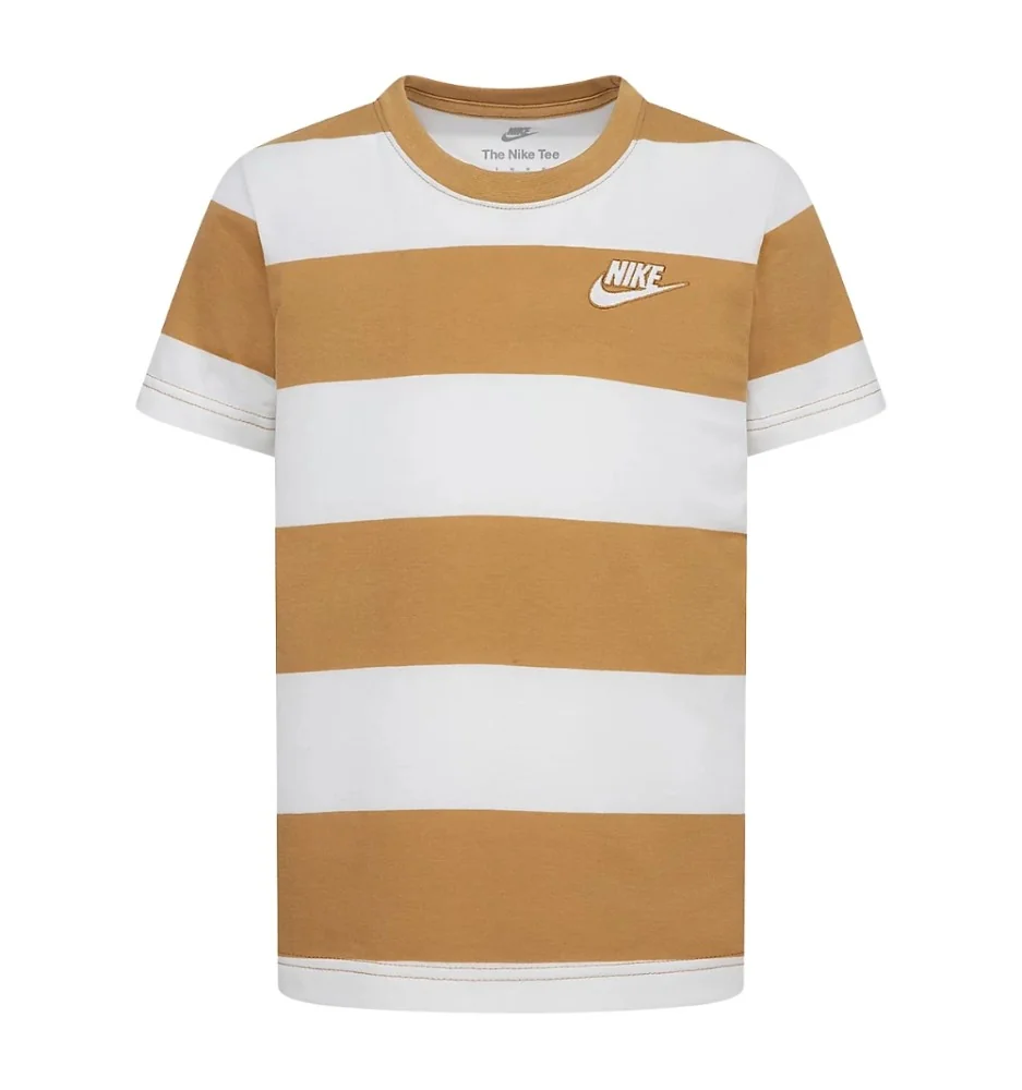 Nike T-shirt Club Seasonal Bianco E Senape 86M368-XAV