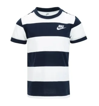Nike T-shirt Club Seasonal Bianco E Blu 86M368-U90