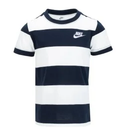 Nike T-shirt Club Seasonal Bianco E Blu 86M368-U90