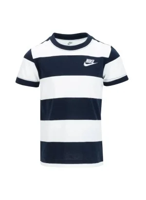 Nike T-shirt Club Seasonal Bianco E Blu 86M368-U90
