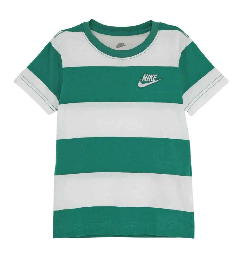 Nike T-shirt Club Seasonal Bianco E Verde 86M368-E6Z