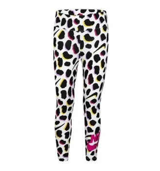 Nike Leggings Wildflower Shirred Bianco Nero 36J119-001