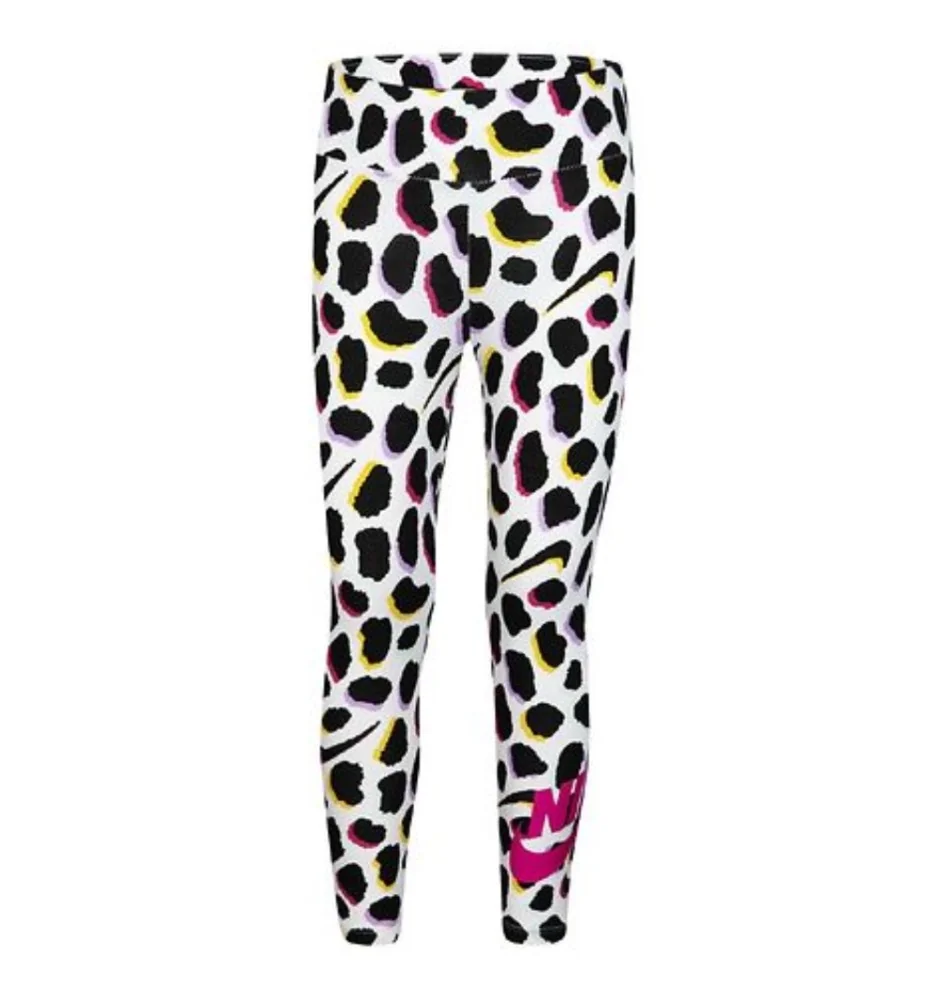 Nike Leggings Wildflower Shirred Bianco Nero 36J119-001