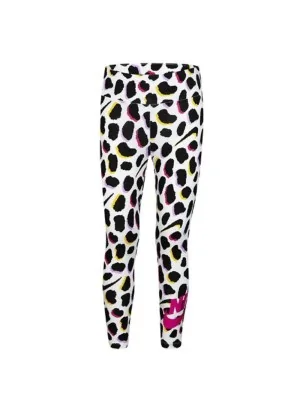 Nike Leggings Wildflower Shirred Bianco Nero 36J119-001
