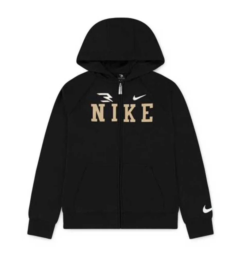 Nike Felpa Cappuccio Zip Collegiate Nero 9Q1097-023
