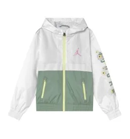 Jordan Giacca Antivento Windbreaker Boxy Fit Active Bianco Verde 45B195-G0Z