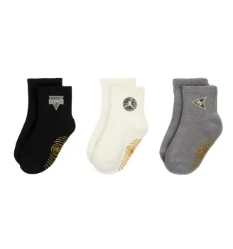 Jordan Calzini See Me Shine Antiscivolo Gripper 3 Paia Nero Grigio Bianco Oro NJ0722-023