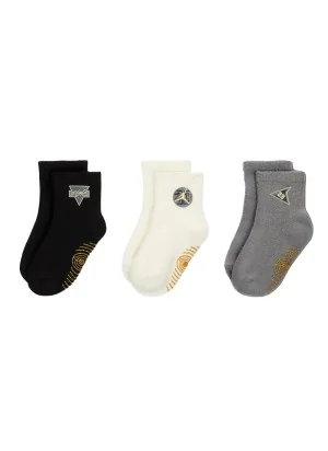 Jordan Calzini See Me Shine Antiscivolo Gripper 3 Paia Nero Grigio Bianco Oro NJ0722-023