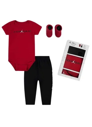 Jordan Completo Tuta Baseline 3 Pezzi Rosso Nero NJ0749-R78