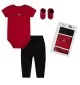 Jordan Completo Tuta Baseline 3 Pezzi Rosso Nero NJ0749-R78