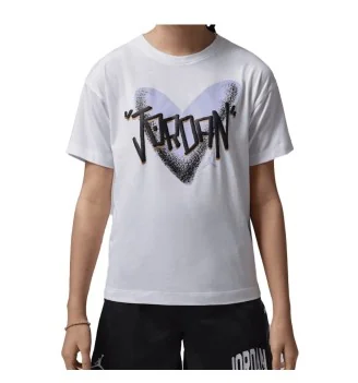 Jordan T-shirt Heart Sketch Bianco 45F866-001