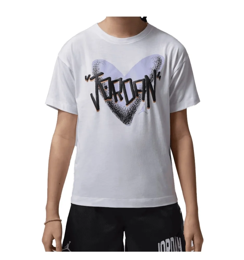 Jordan T-shirt Heart Sketch Bianco 45F866-001