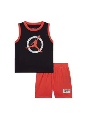 Jordan Tuta Canotta Flight Mvp Jersey Nero Rosso 65C374-N5L
