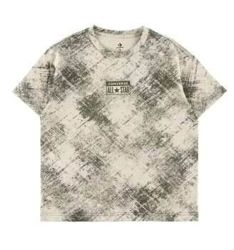 Converse T-shirt Relaxed All Over Print Fumo Bianco Avorio 9CD467-X0S