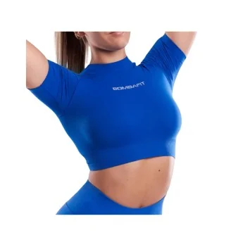 Bombafit T-shirt Skyn Crop Top Blu Elettrico 25287