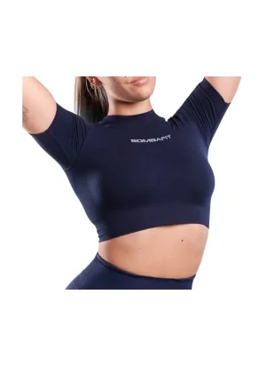 Bombafit T-shirt Skyn Crop Top Blu Notte 25286