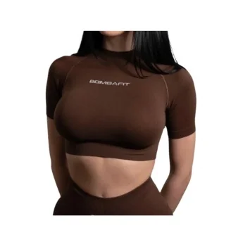 Bombafit T-shirt Skyn Crop Top Marrone 25363