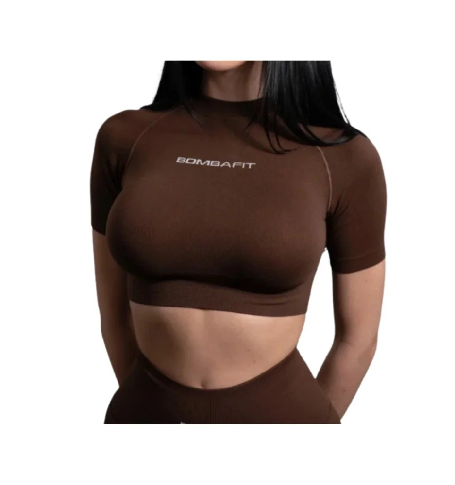 Bombafit T-shirt Skyn Crop Top Marrone 25363