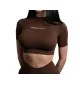 Bombafit T-shirt Skyn Crop Top Marrone 25363