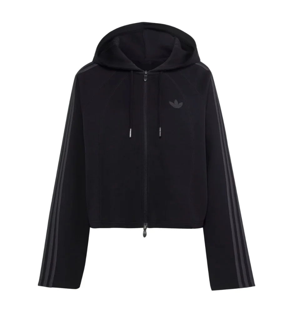 Adidas Felpa Cappuccio Zip Sst 2.0 Crop Nero KT1776 Adidas Felpa Cappuccio Zip Sst 2.0 Crop Nero KT1776