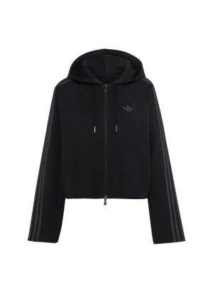 Adidas Felpa Cappuccio Zip Sst 2.0 Crop Nero KT1776