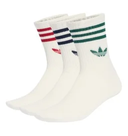Adidas Calzini Polpaccio 3 Paia Bianco Blu Rosso Verde KQ9033