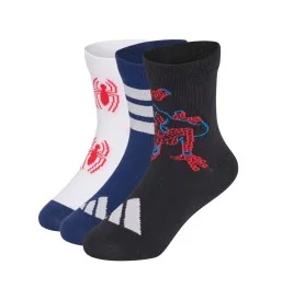 Adidas Calzini Marvel Spider Man 3 Paia Kids Bianco Nero Blu KR2366