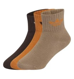 Adidas Calzini A Metà Caviglia 3 Paia Kids Beige Arancione Marrone KT4393