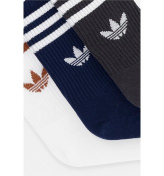 Adidas Calzini Crew 3 Paia Nero Blu Bianco | Adidas | 