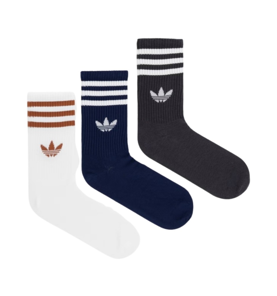 Adidas Calzini Crew 3 Paia Nero Blu Bianco KZ4012