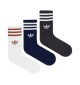 Adidas Calzini Crew 3 Paia Nero Blu Bianco KZ4012