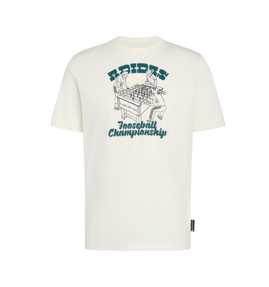 Adidas T-shirt Novelty Foosball Graphic M Bianco KC7122