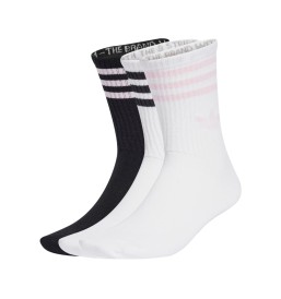 Adidas Calzini 3 Stripes Crew 3 Paia Clear Pink Bianco Nero JV7405