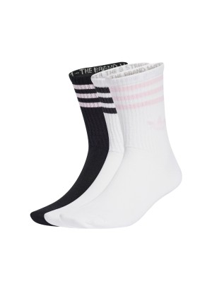 Adidas Calzini 3 Stripes Crew 3 Paia Clear Pink Bianco Nero JV7405