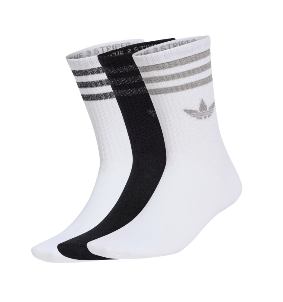 Adidas Calzini Glitter 3 Paia Nero Bianco KR4218