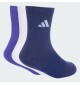 Adidas Calzini Crew 3 Paia Kids Pure Purple Blu Bianco | Adidas |