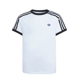 Adidas T-shirt 3 Stripe Kids Bianco Nero KE0920